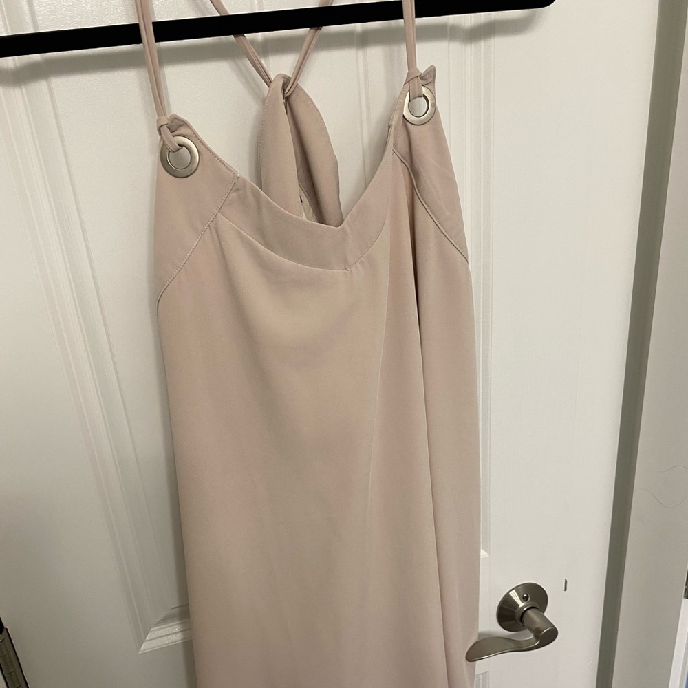 Strappy Tan Mini Dress
